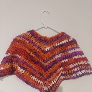 Kid's Colorful Crochet Poncho